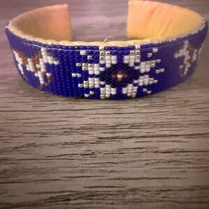 Artisan Blue and White Beaded Bracelet